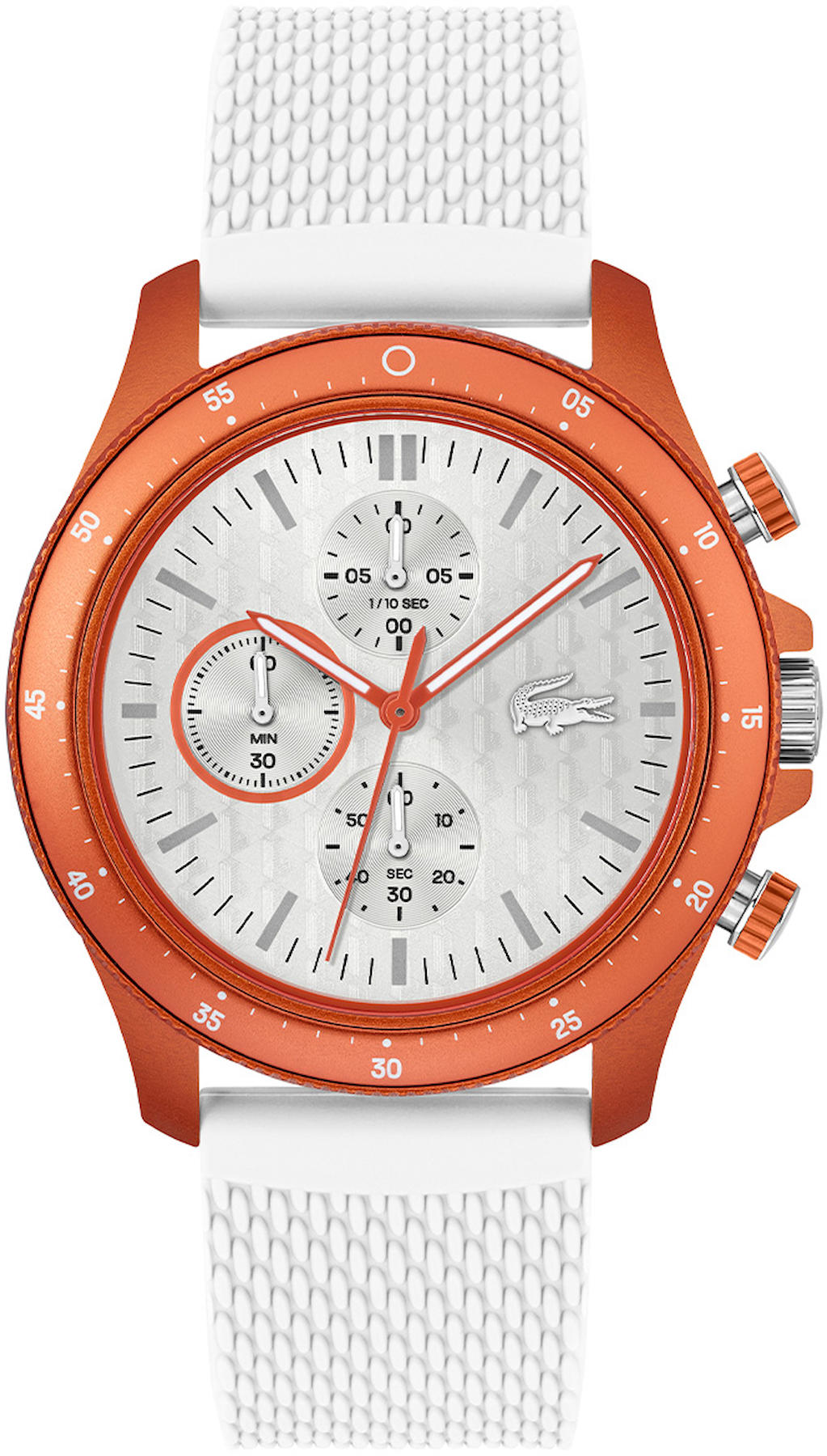 Lacoste LAC2011329 Takvimli 43 mm Beyaz Silikon Kordon Analog Erkek Kol Saati