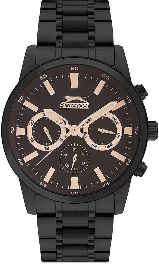 Slazenger SL.09.1881.2.04 Takvimli 45 mm Siyah Çelik Kordon Analog Erkek Kol Saati