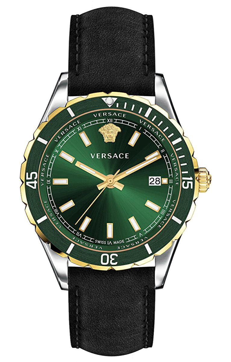 Versace VRSCVE3A00320 Takvimli 42 mm Siyah Deri Kordon Analog Erkek Kol Saati