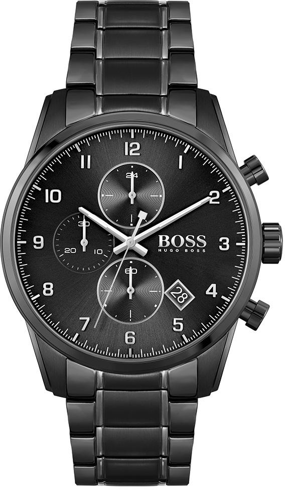 Hugo Boss HB1513785 Pusulalı Takvimli Siyah Metal Kordon Analog Erkek Kol Saati