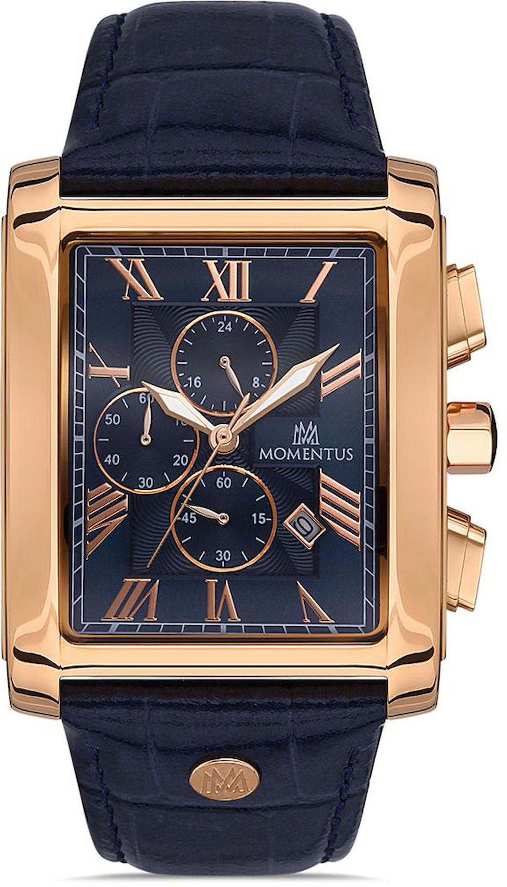 Momentus TM111R-11MR Takvimli 44 mm Lacivert Çelik Kordon Analog Erkek Kol Saati