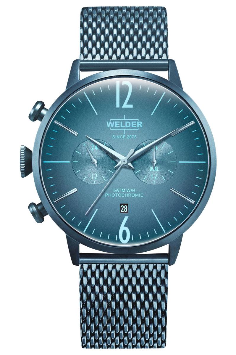 Welder Watch WWRC416 Pusulalı Takvimli 45 mm Mavi Çelik Kordon Analog Erkek Kol Saati