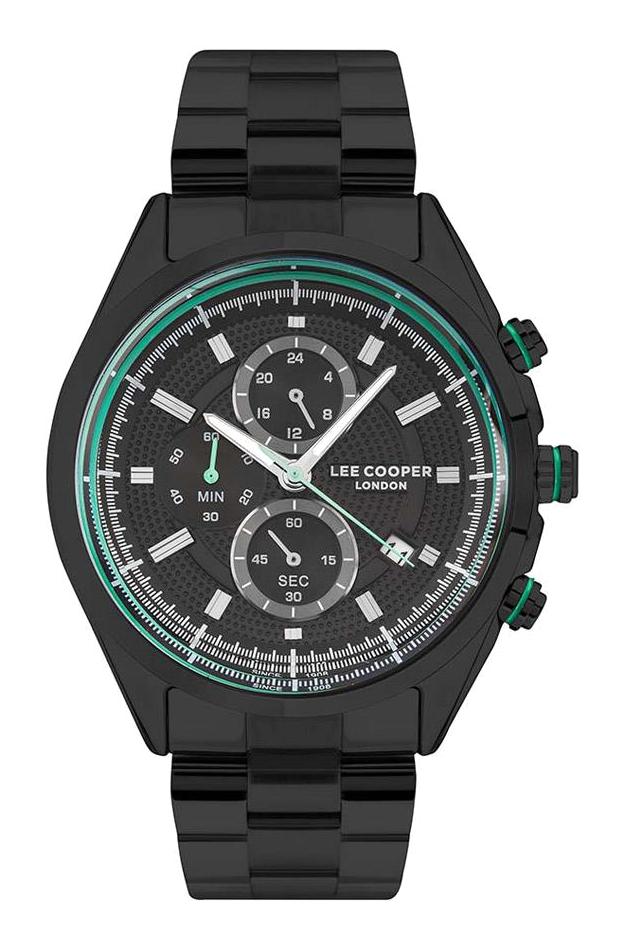 Lee Cooper LC07399.650-NM Takvimli 44 mm Siyah Çelik Kordon Analog Erkek Kol Saati