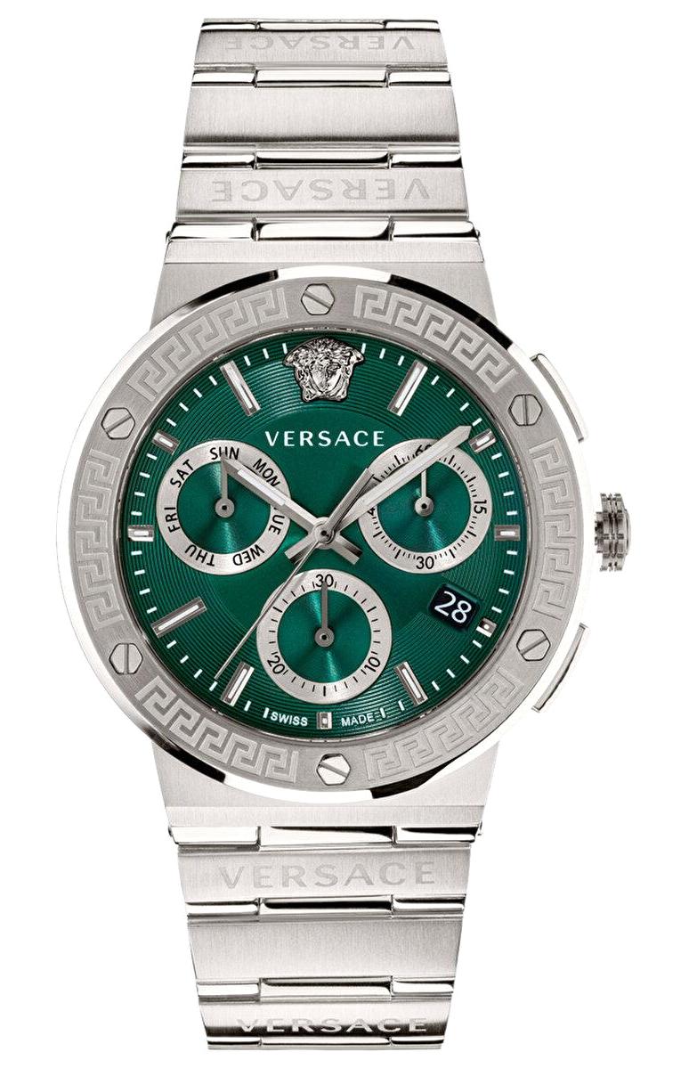 Versace VRSCVEZ900121 Takvimli 43 mm Çelik Kordon Analog Erkek Kol Saati