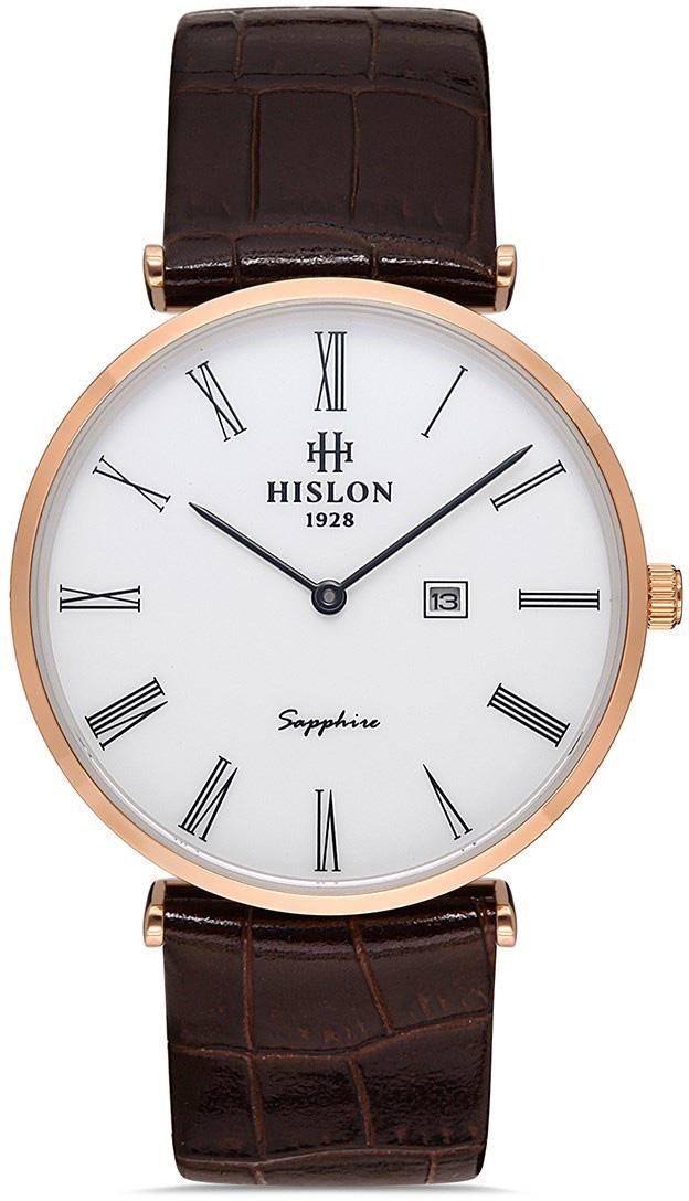 Hislon CL119R-03KR Takvimli 38 mm Kahverengi Deri Kordon Analog Erkek Kol Saati