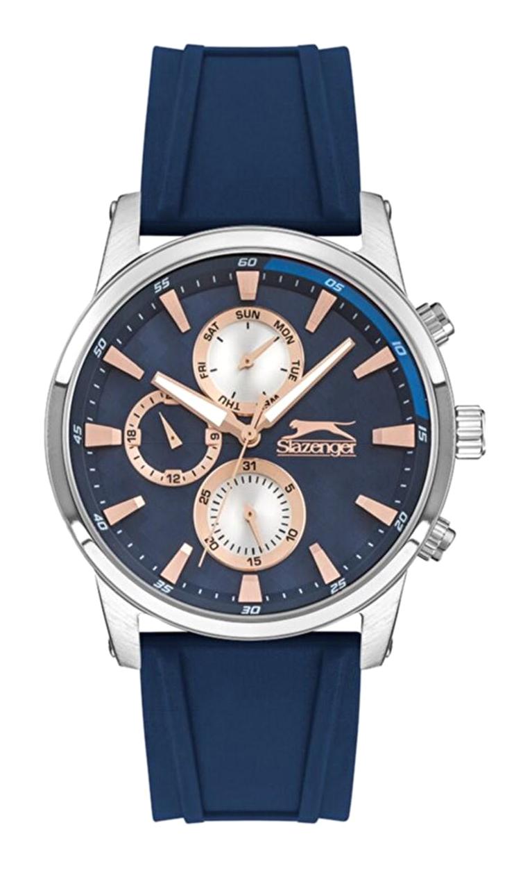 Slazenger SL.09.1967.2.03 Takvimli 45 mm Lacivert Silikon Kordon Analog Erkek Kol Saati