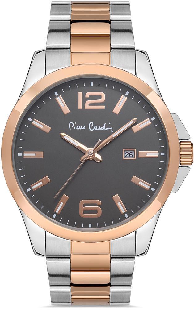 Pierre Cardin 800411F04 Takvimli Gri-Rose Gold Çelik Kordon Analog Erkek Kol Saati