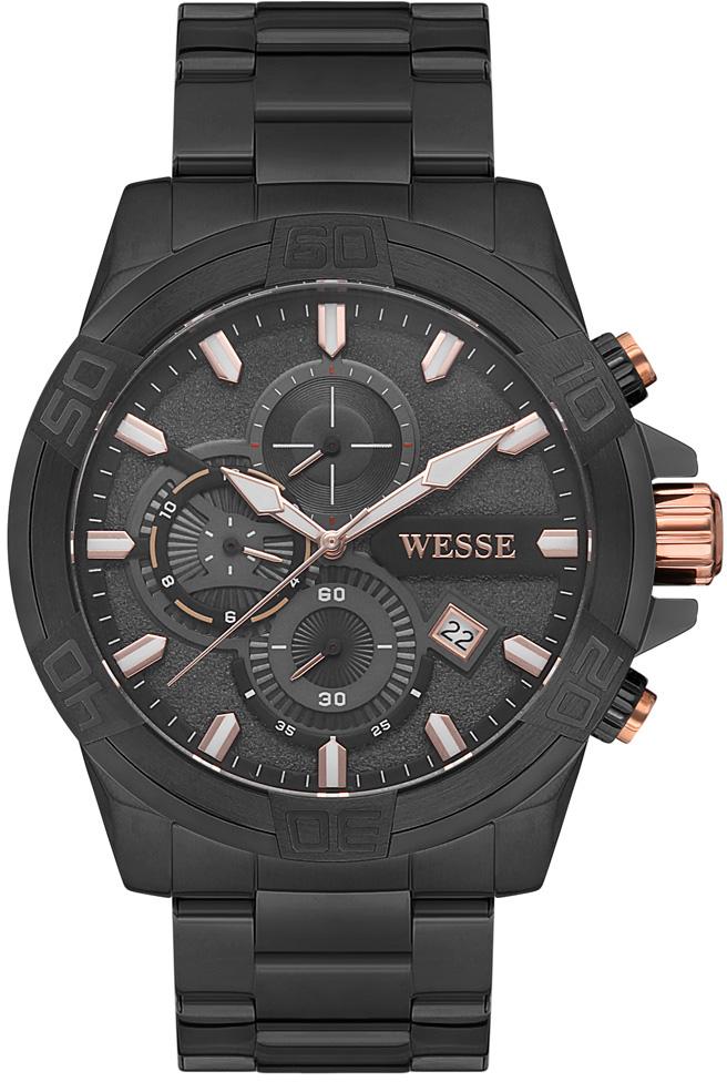 Wesse WWG800804 Pusulalı Takvimli 51 mm Siyah Çelik Kordon Analog Erkek Kol Saati