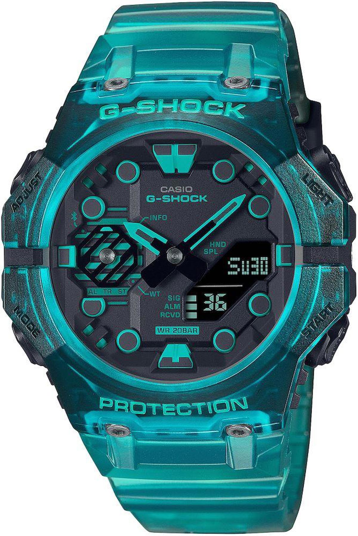 Casio GA-B001G-2ADR Takvimli 46 mm Yeşil Silikon Kordon Analog Kol Saati