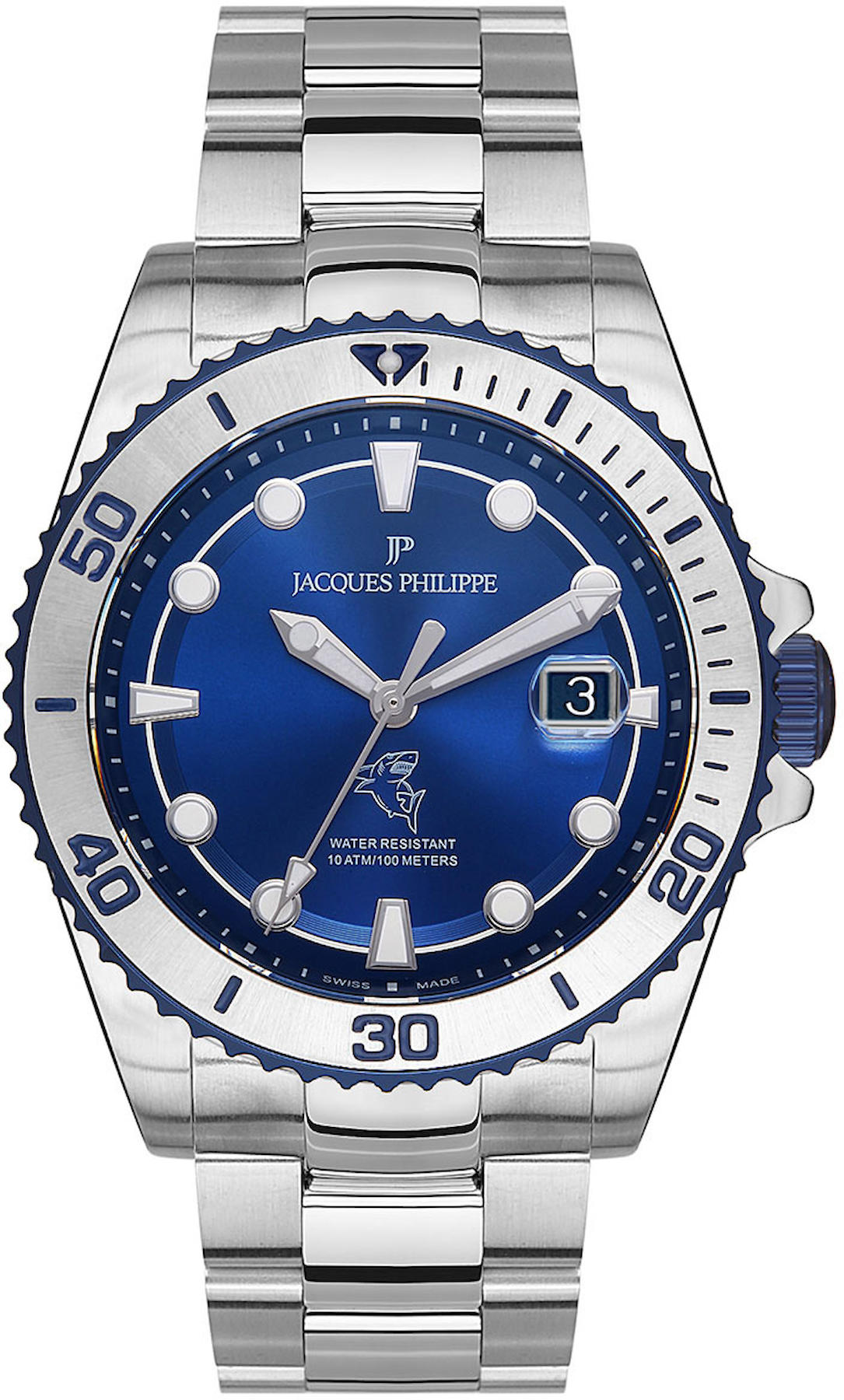 Jacques Philippe JPQGS351336 Takvimli 42 mm Çelik Kordon Analog Erkek Kol Saati
