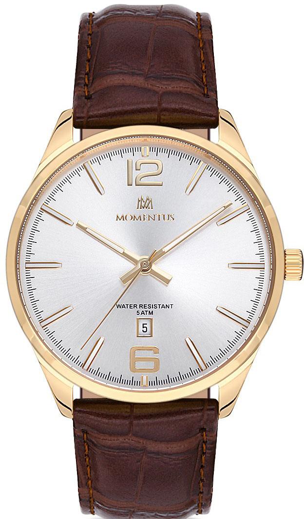 Momentus KC231G-02KG Takvimli 44 mm Kahverengi Deri Kordon Analog Kol Saati