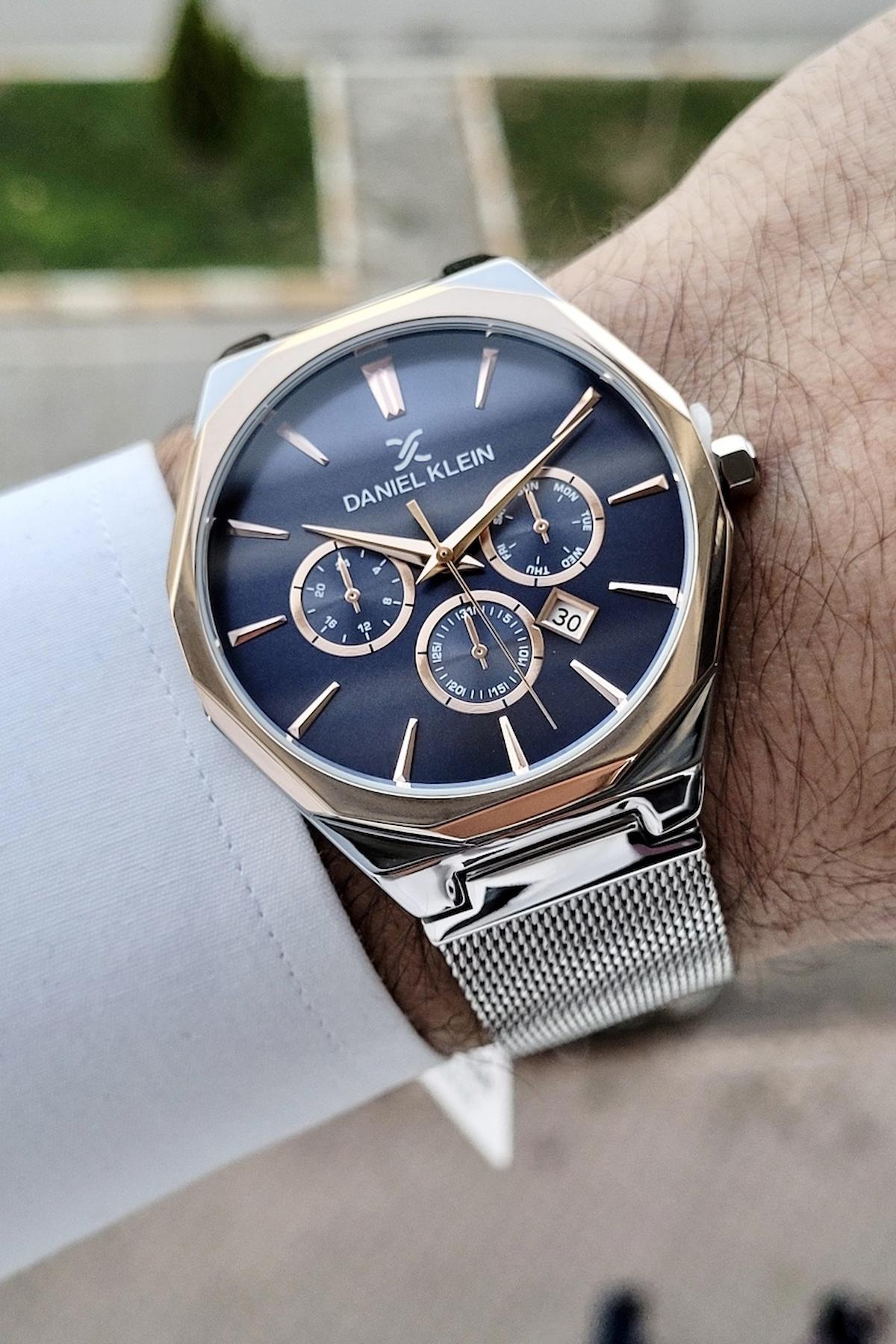 Daniel Klein DKISTE306 Takvimli 42 mm Çelik Kordon Analog Erkek Kol Saati