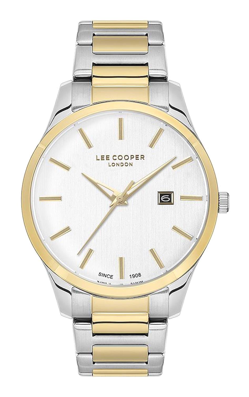 Lee Cooper LC07621.230 Takvimli 46 mm Altın-Çelik Kordon Analog Erkek Kol Saati