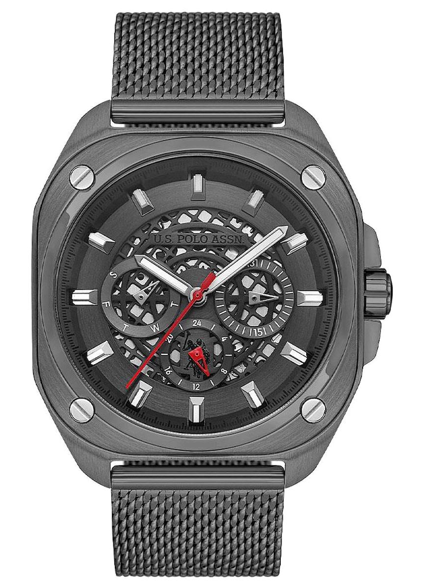 U.S. Polo Assn USPA1063-03 Takvimli 43 mm Füme Çelik Kordon Analog Erkek Kol Saati