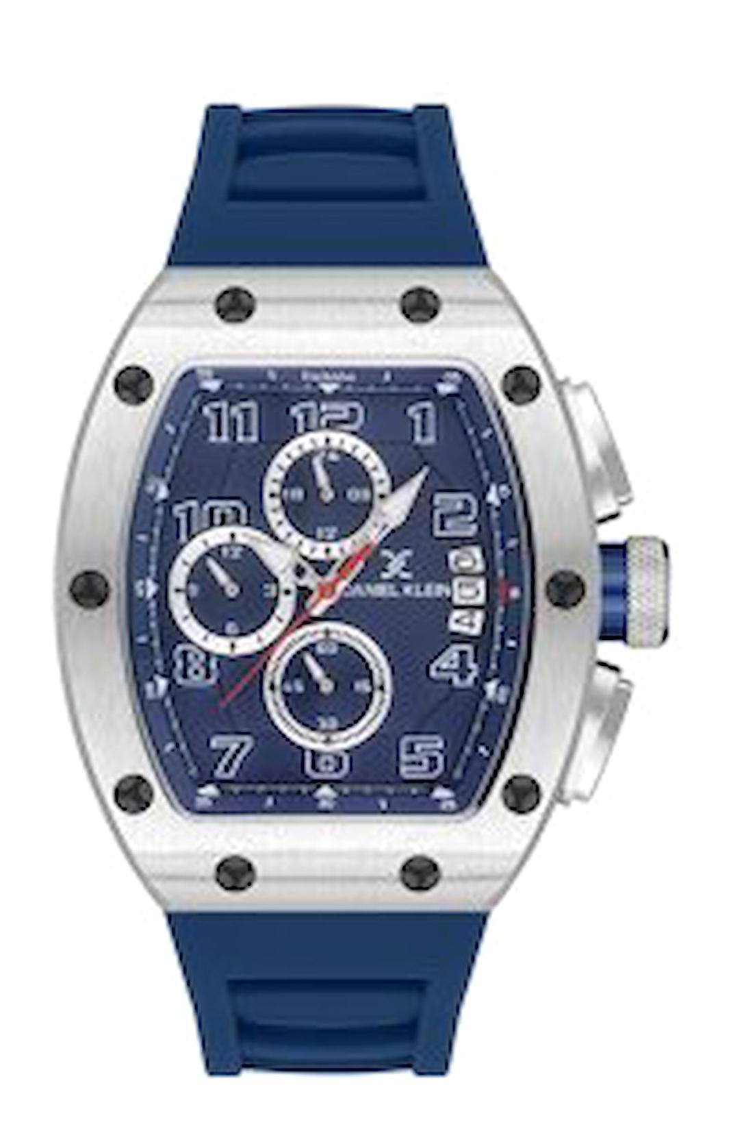 Daniel Klein DKE.1.10522-4 Takvimli 44 mm Mavi Silikon Kordon Analog Erkek Kol Saati