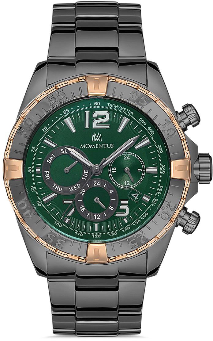 Momentus SM352T-15SN Takvimli 45 mm Antrasit Çelik Kordon Analog Erkek Kol Saati