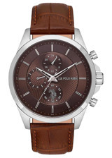 U.S. Polo Assn USPA1094-08 44 mm Kahverengi Deri Kordon Analog Erkek Kol Saati