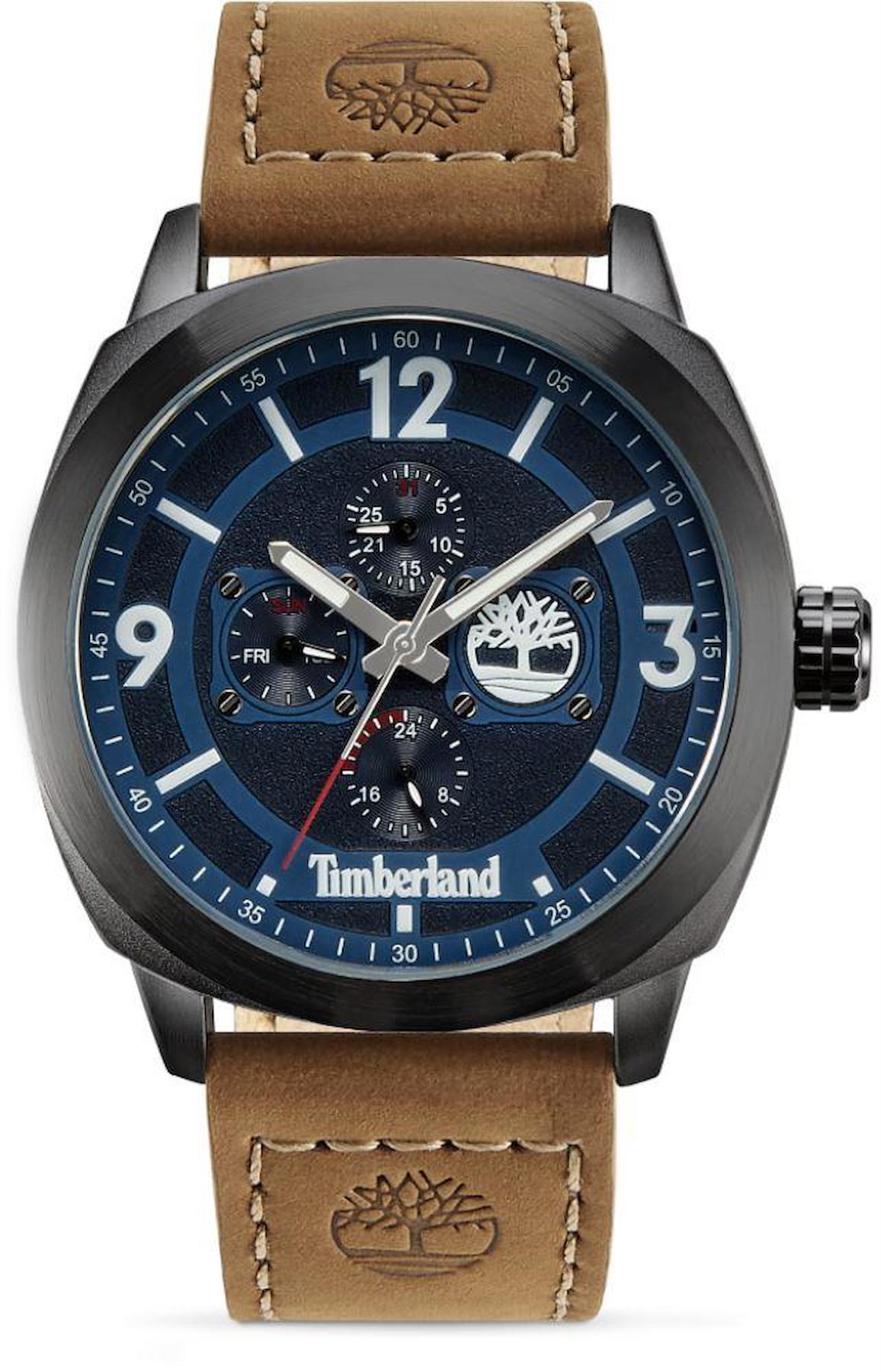 Timberland TDWGF9001802 Takvimli 44 mm Kahverengi Deri Kordon Analog Erkek Kol Saati