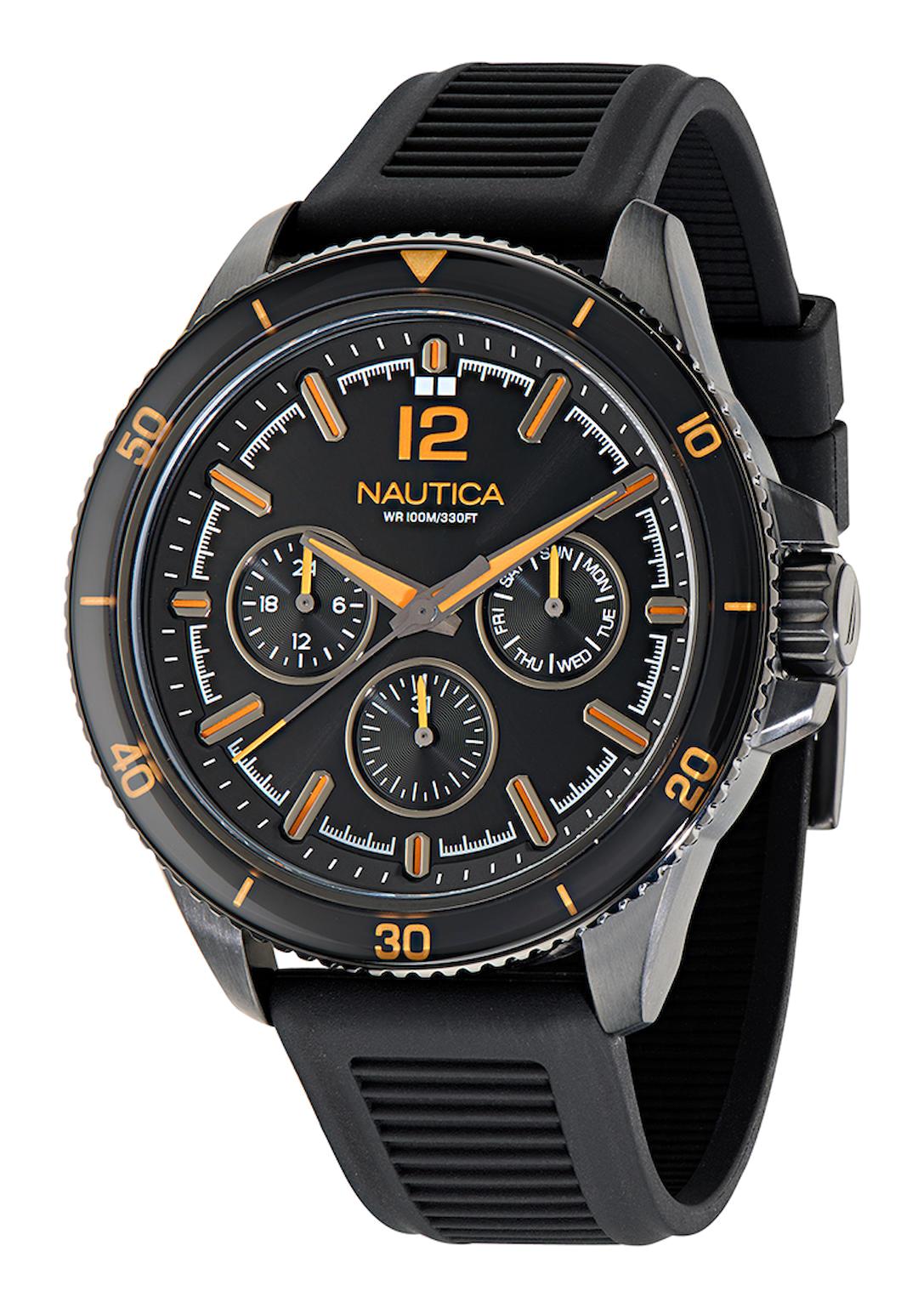 Nautica NAPWRS402 Takvimli 46 mm Siyah Silikon Kordon Analog Erkek Kol Saati