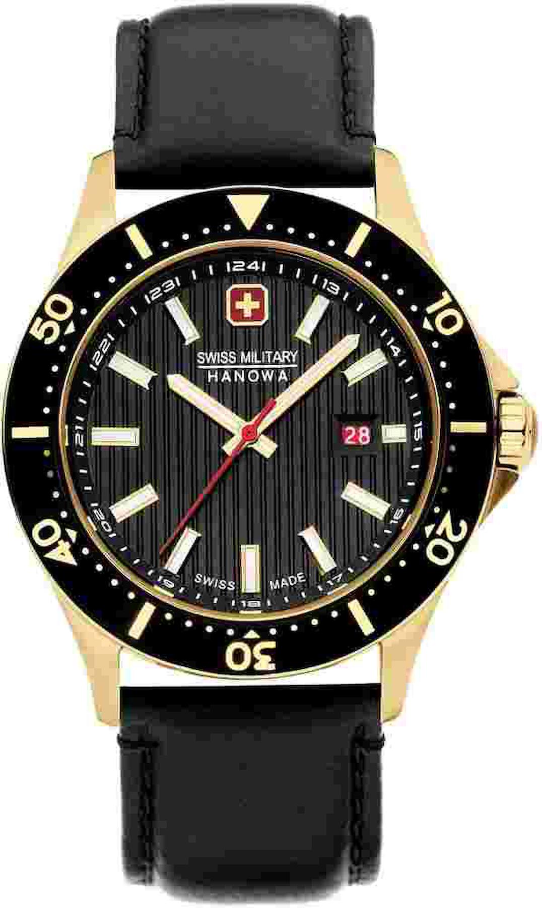 Swiss Military SMWGB2100611 Takvimli 44 mm Siyah Deri Kordon Analog Kol Saati