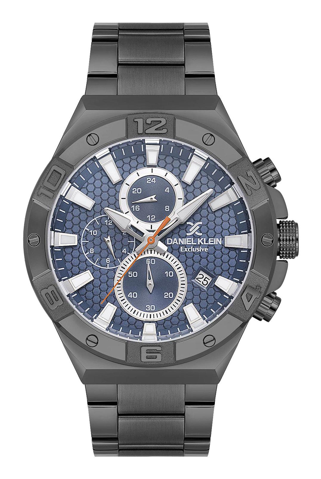 Daniel Klein DKE.1.10678-4 Takvimli 46 mm Füme Çelik Kordon Analog Erkek Kol Saati