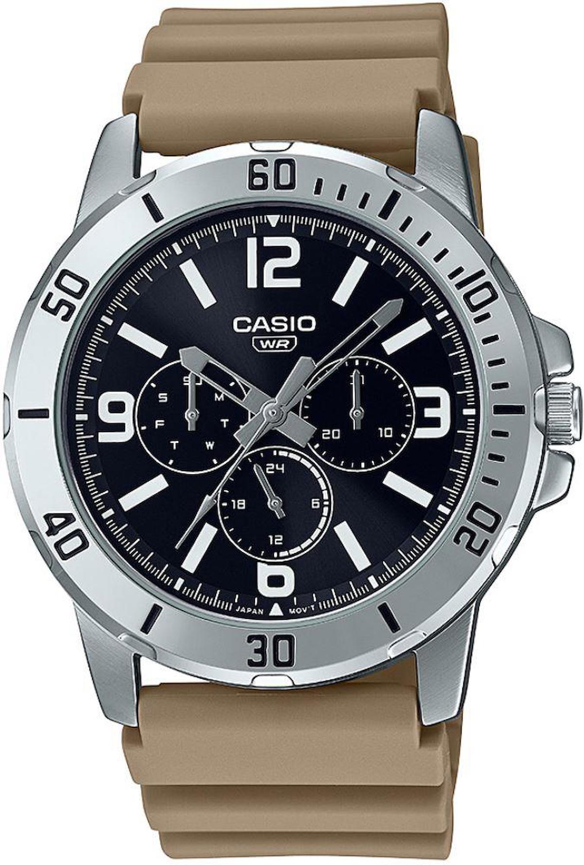 Casio MTP-VD300-5BUDF Takvimli 45 mm Bej Çelik Kordon Analog Erkek Kol Saati