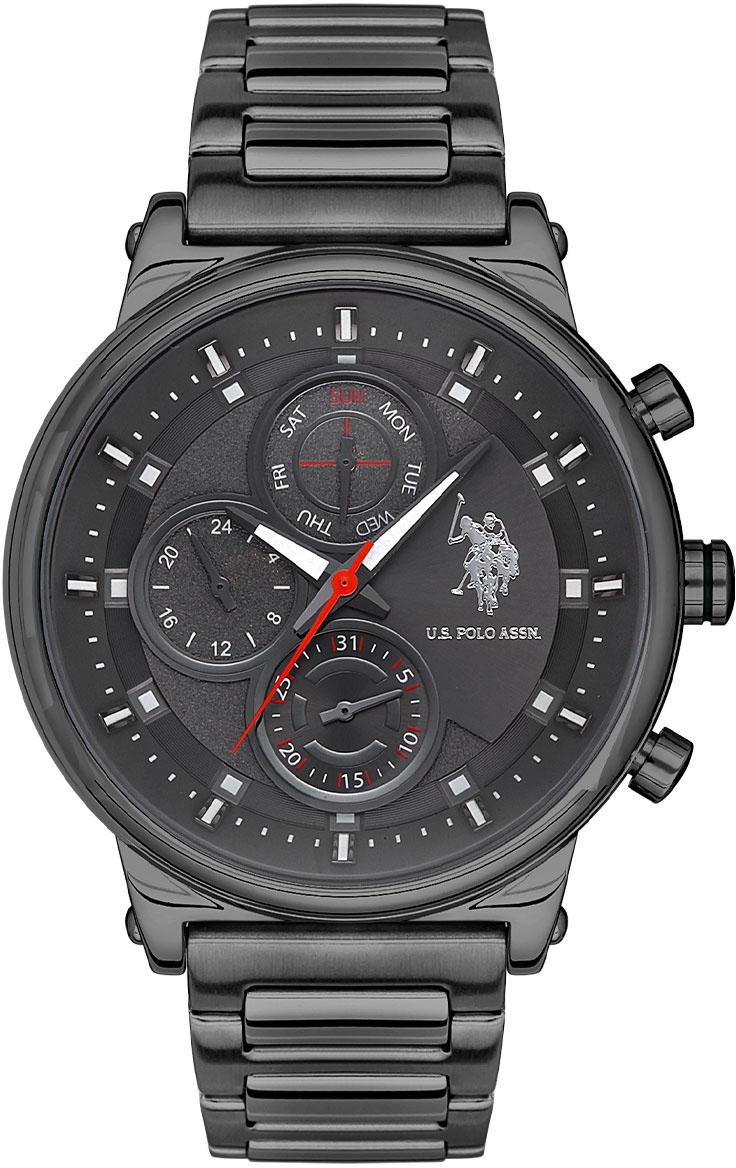 U.S. Polo Assn USPA1008-11 Takvimli 46 mm Füme Çelik Kordon Analog Erkek Kol Saati
