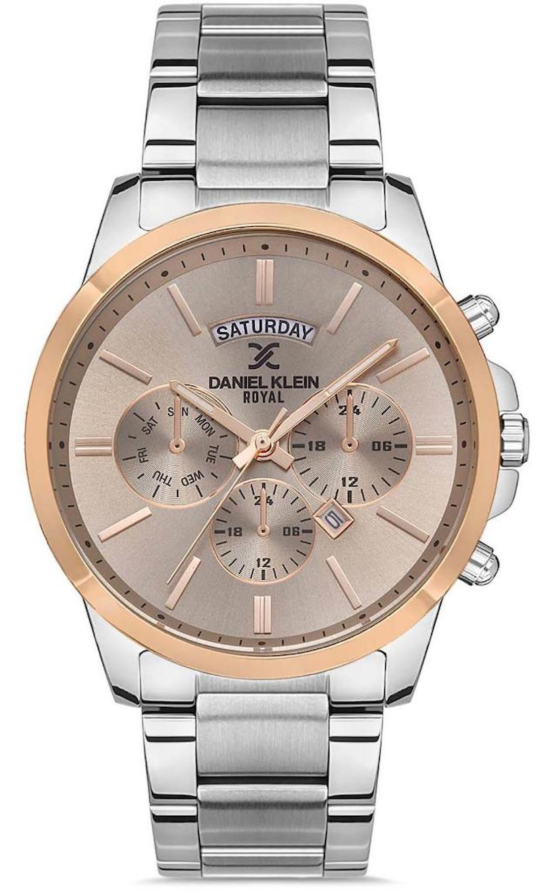 Daniel Klein DKE.1.10220.7 Takvimli 43 mm Metal Kordon Analog Erkek Kol Saati