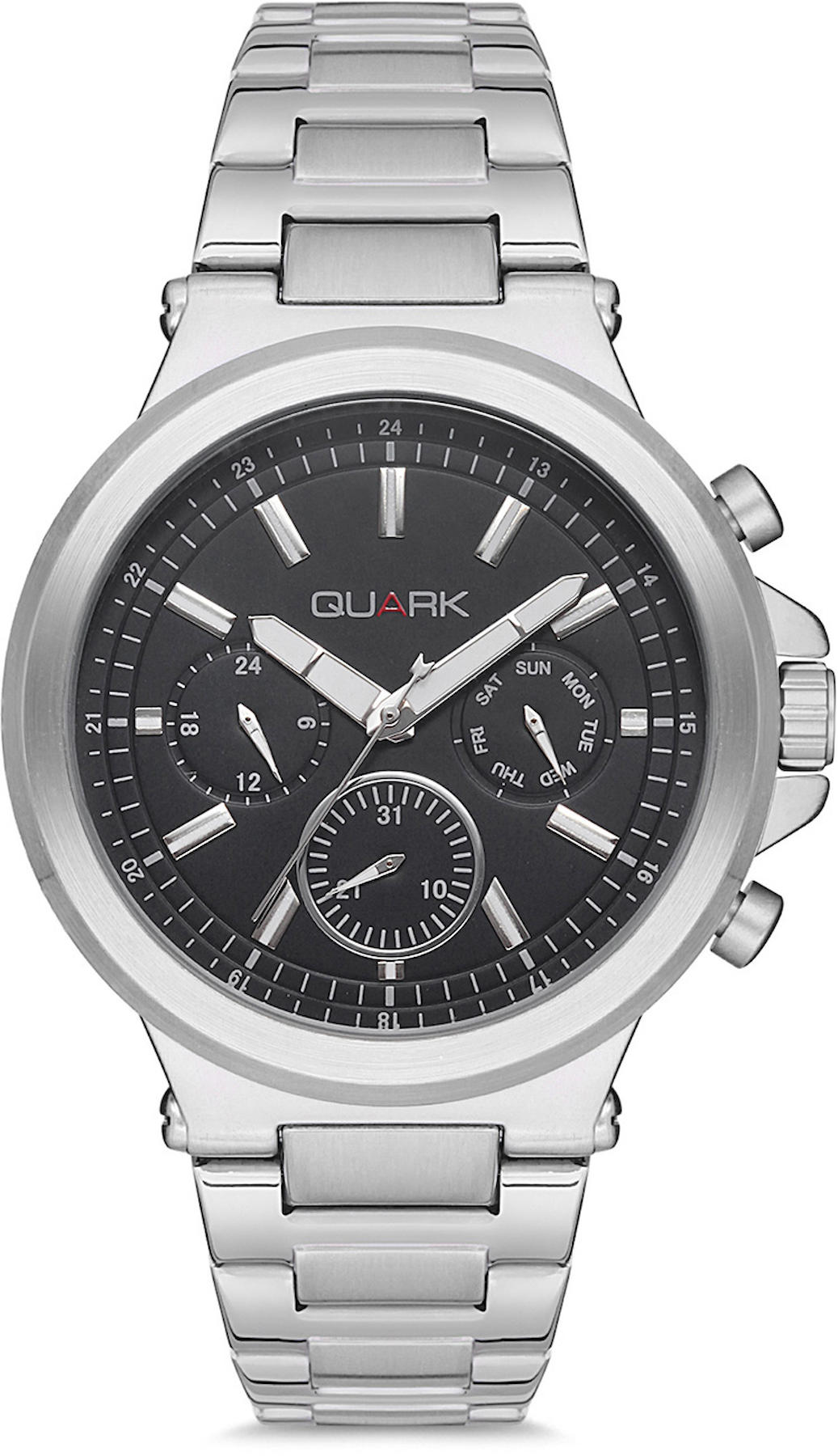 Quark QC-423D-1A Takvimli 43 mm Çelik Kordon Analog Kol Saati