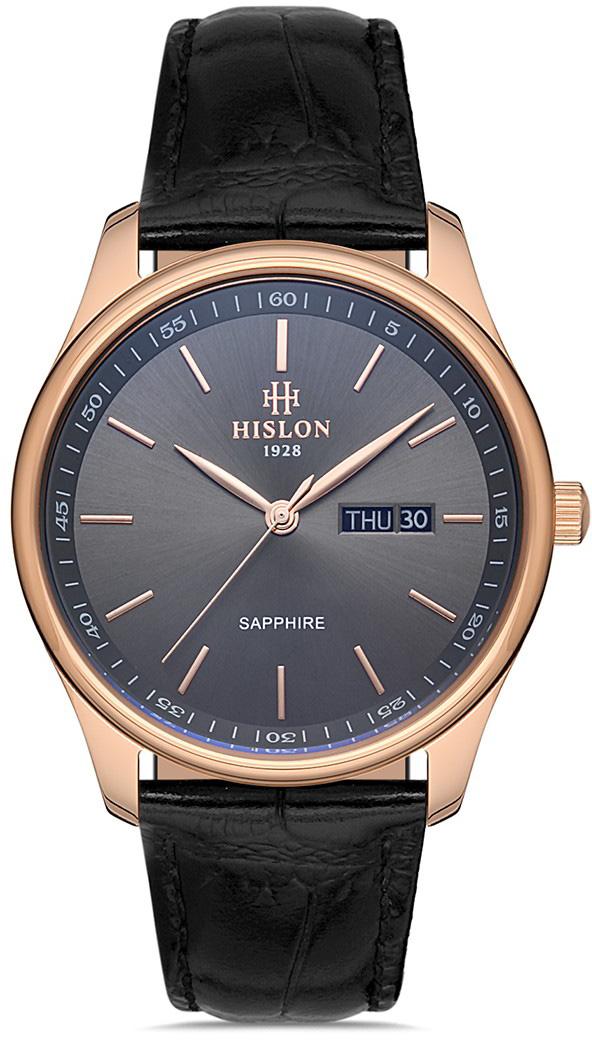 Hislon CL113R-05BR Takvimli 42 mm Siyah Çelik Kordon Analog Erkek Kol Saati