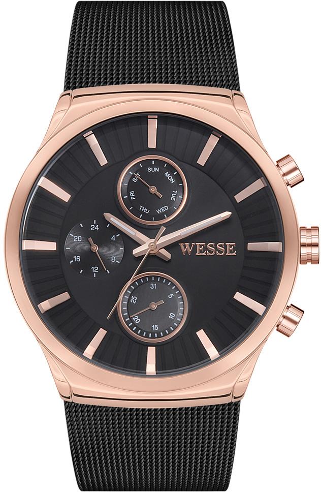 Wesse WWG205402 Pusulalı Takvimli 42 mm Siyah Çelik Kordon Analog Erkek Kol Saati