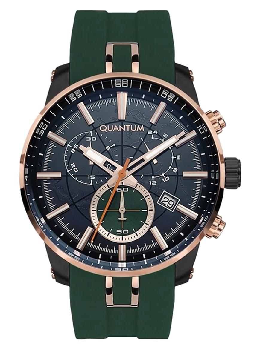 Quantum PWG560.657 Takvimli 44 mm Yeşil Çelik Kordon Analog Kol Saati