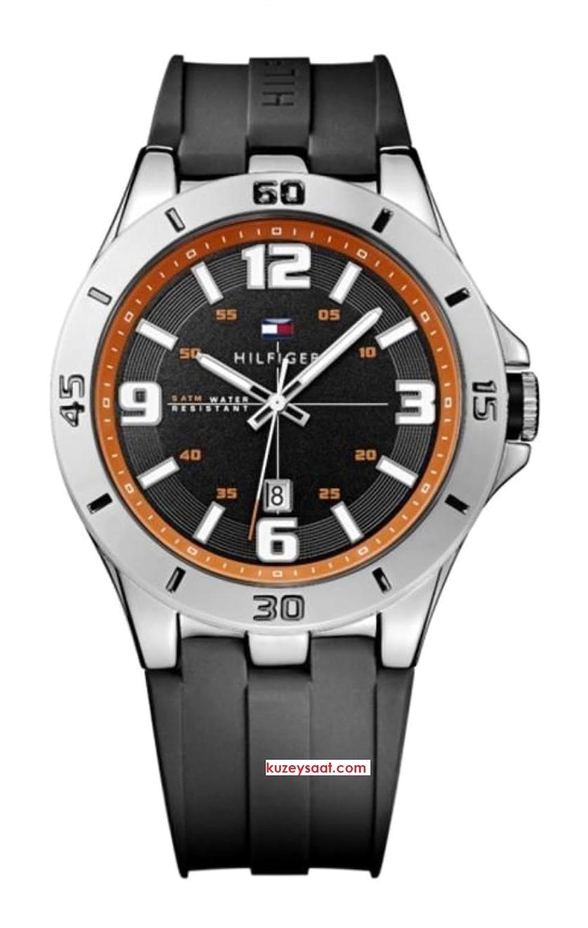 Tommy Hilfiger TH1791064 Takvimli 44 mm Siyah Silikon Kordon Analog Erkek Kol Saati