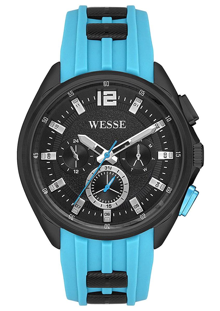 Wesse WWG401906 Pusulalı Takvimli 47 mm Mavi - Siyah Çelik Kordon Analog Erkek Kol Saati