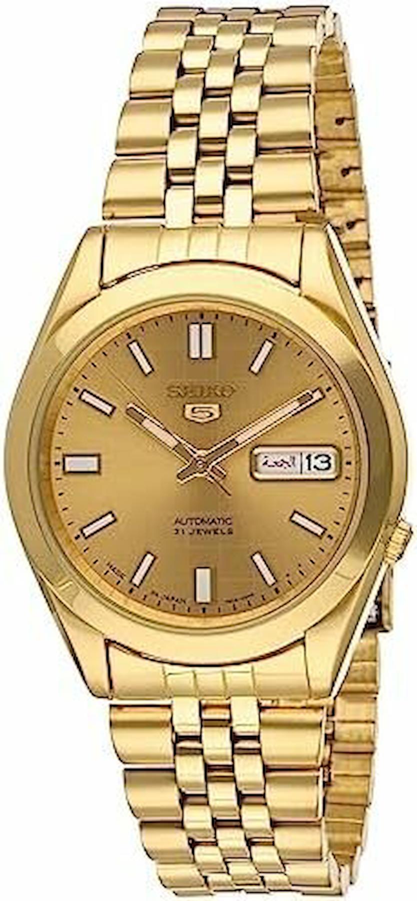 Seiko SNKF90J1 Takvimli 42 mm Altın Çelik Kordon Analog Erkek Kol Saati
