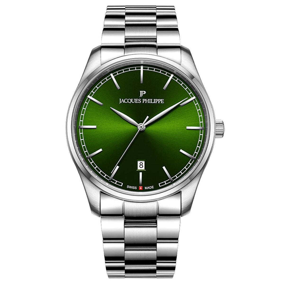 Jacques Philippe JPQGS6213X6 Takvimli 40 mm Çelik Kordon Analog Erkek Kol Saati