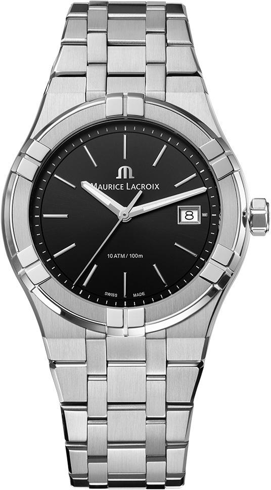 Maurice Lacroix AI1108-SS002-330-1 Takvimli 40 mm Çelik Kordon Analog Kol Saati