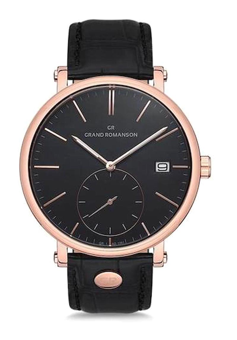 Grand Romanson GR.1.AG1261.03 Takvimli 42 mm Siyah Deri Kordon Analog Erkek Kol Saati