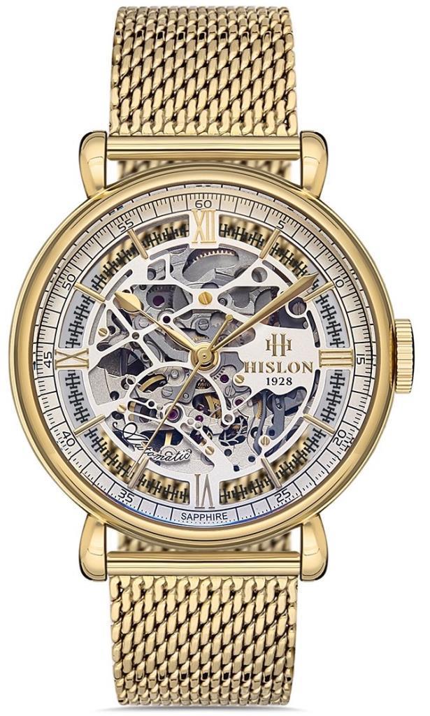 Hislon SD100G-16SG Altın Çelik Kordon Analog Kol Saati