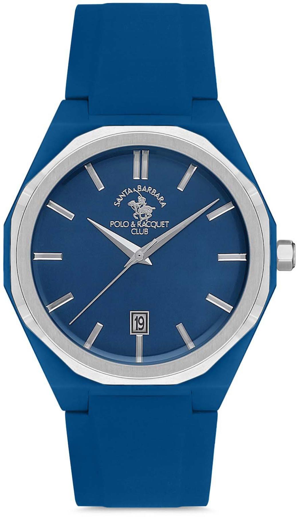 Santa Barbara Polo & Racquet Club SB.1.10172.2 Takvimli 42 mm Lacivert Silikon Kordon Analog Erkek Kol Saati