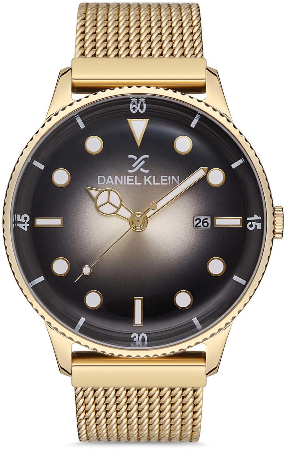 Daniel Klein DKM.1.12663.3 Takvimli 43 mm Altın Metal Kordon Analog Erkek Kol Saati