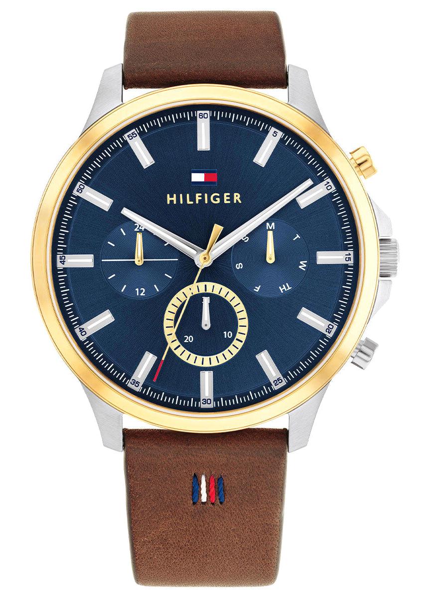 Tommy Hilfiger TH1710496 Takvimli 44 mm Kahverengi Deri Kordon Analog Erkek Kol Saati