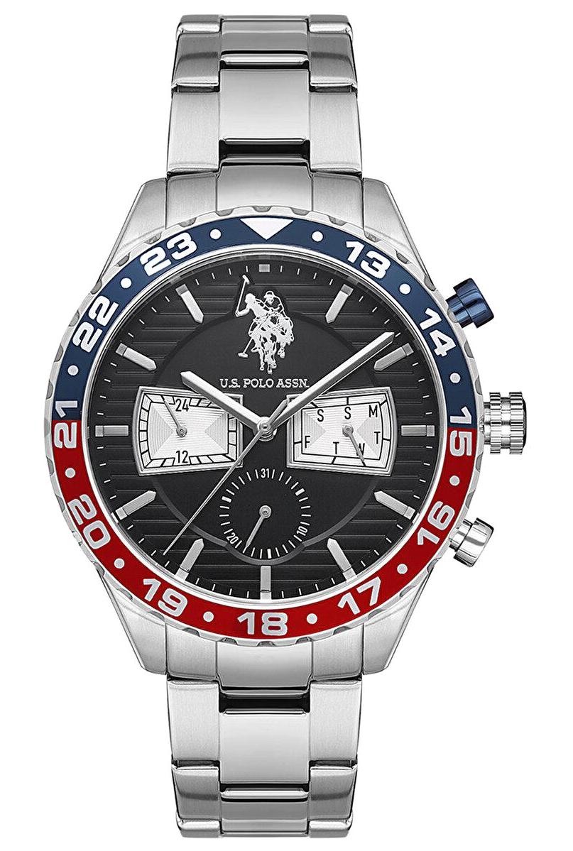 U.S. Polo Assn USPA1037-01 Takvimli 44 mm Çelik Kordon Analog Erkek Kol Saati