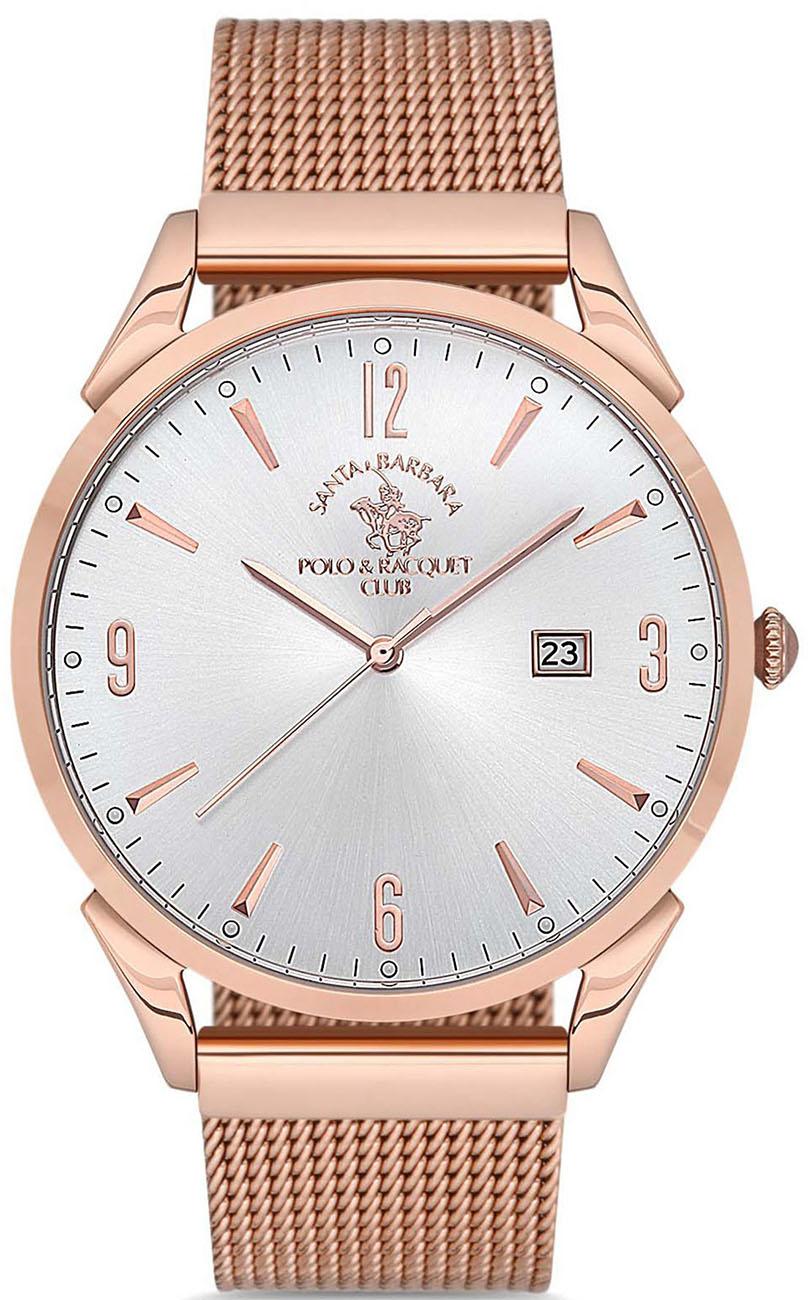 Santa Barbara Polo & Racquet Club SB.1.10167.3 Takvimli 43 mm Rose Gold Çelik Kordon Analog Kol Saati
