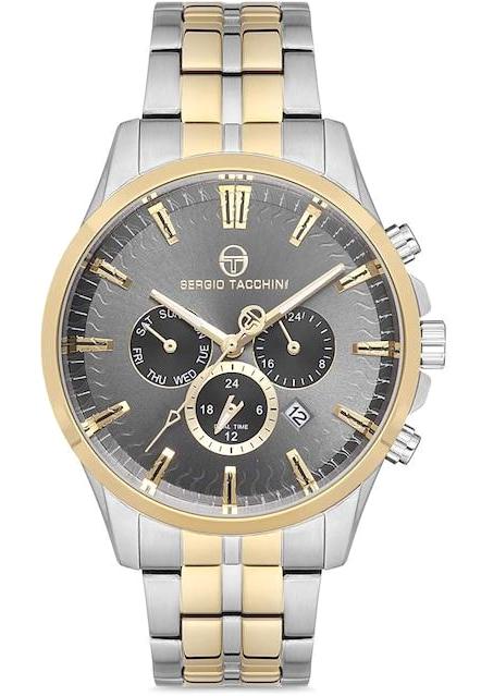 Sergio Tacchini ST.1.10132.3 Takvimli 46 mm Altın-Çelik Kordon Analog Erkek Kol Saati