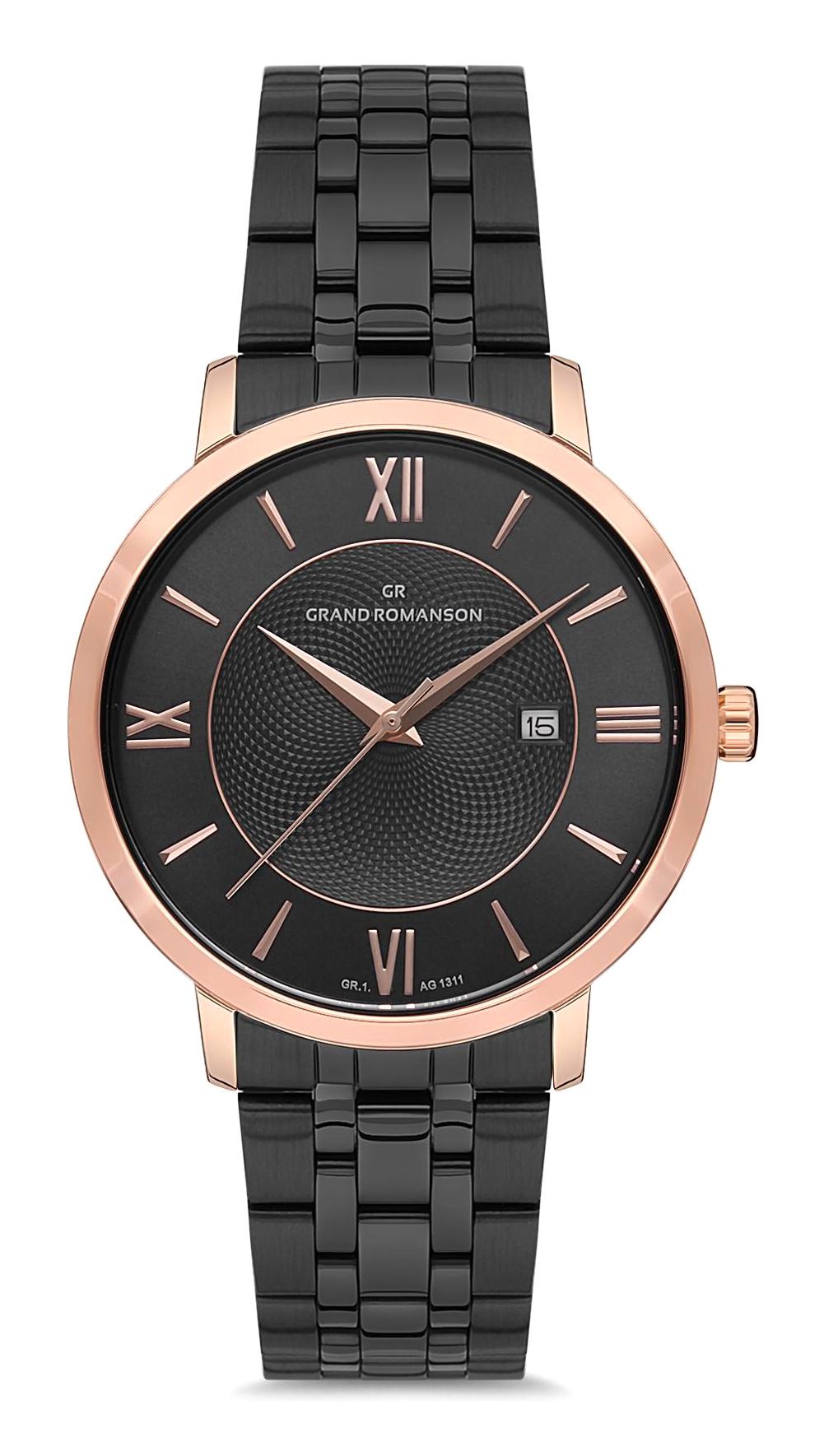 Grand Romanson GR.1.AG1311.14 Takvimli 41 mm Siyah Çelik Kordon Analog Erkek Kol Saati