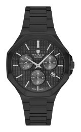 Wainer WA.19687-E Pusulalı Takvimli 44 mm Siyah Çelik Kordon Analog Erkek Kol Saati