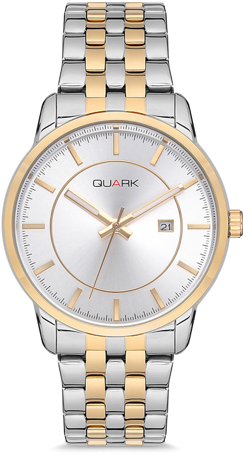 Quark QC-424SG-7A Takvimli 43 mm Çelik Kordon Analog Kol Saati