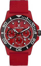 Daniel Klein DKM00234E-05 Takvimli 44 mm Kırmızı Silikon Kordon Analog Erkek Kol Saati