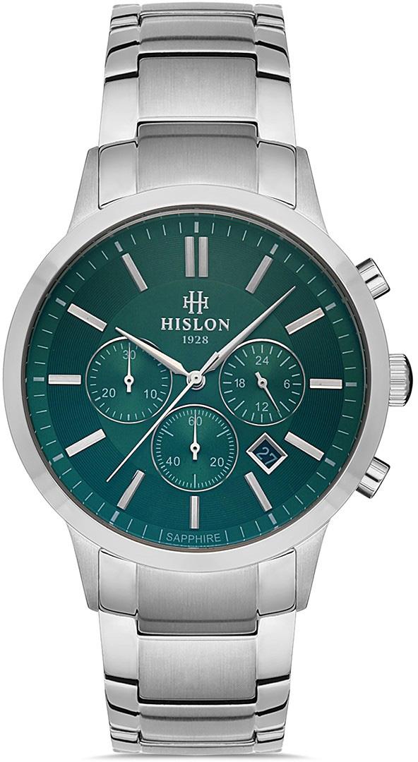Hislon DT115S-15SS Pusulalı Takvimli 43 mm Çelik Kordon Analog Erkek Kol Saati